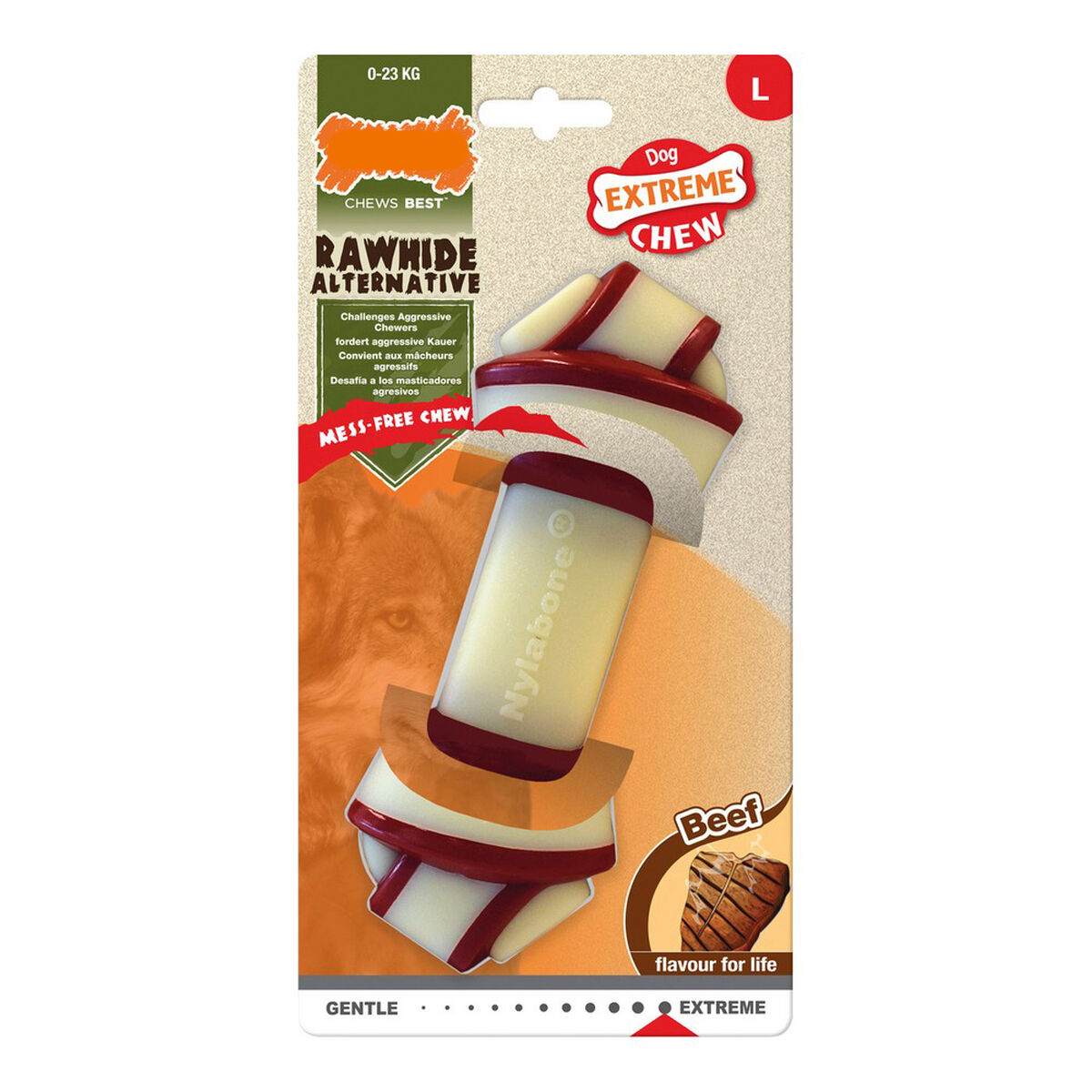 Mordedor de perro Nylabone Rawhide Nudo Talla L Nylon Ternera - Effik Store