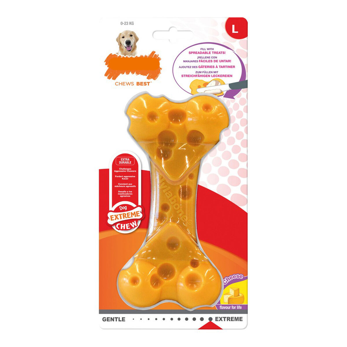 Mordedor de perro Nylabone Dura Chew Queso Talla L Nylon - Effik Store