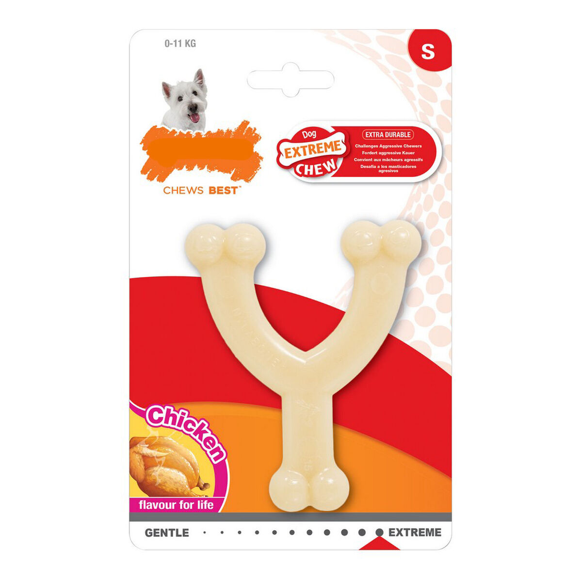 Mordedor de perro Nylabone Extreme Chew Wishbone Talla S Pollo Nylon - Effik Store