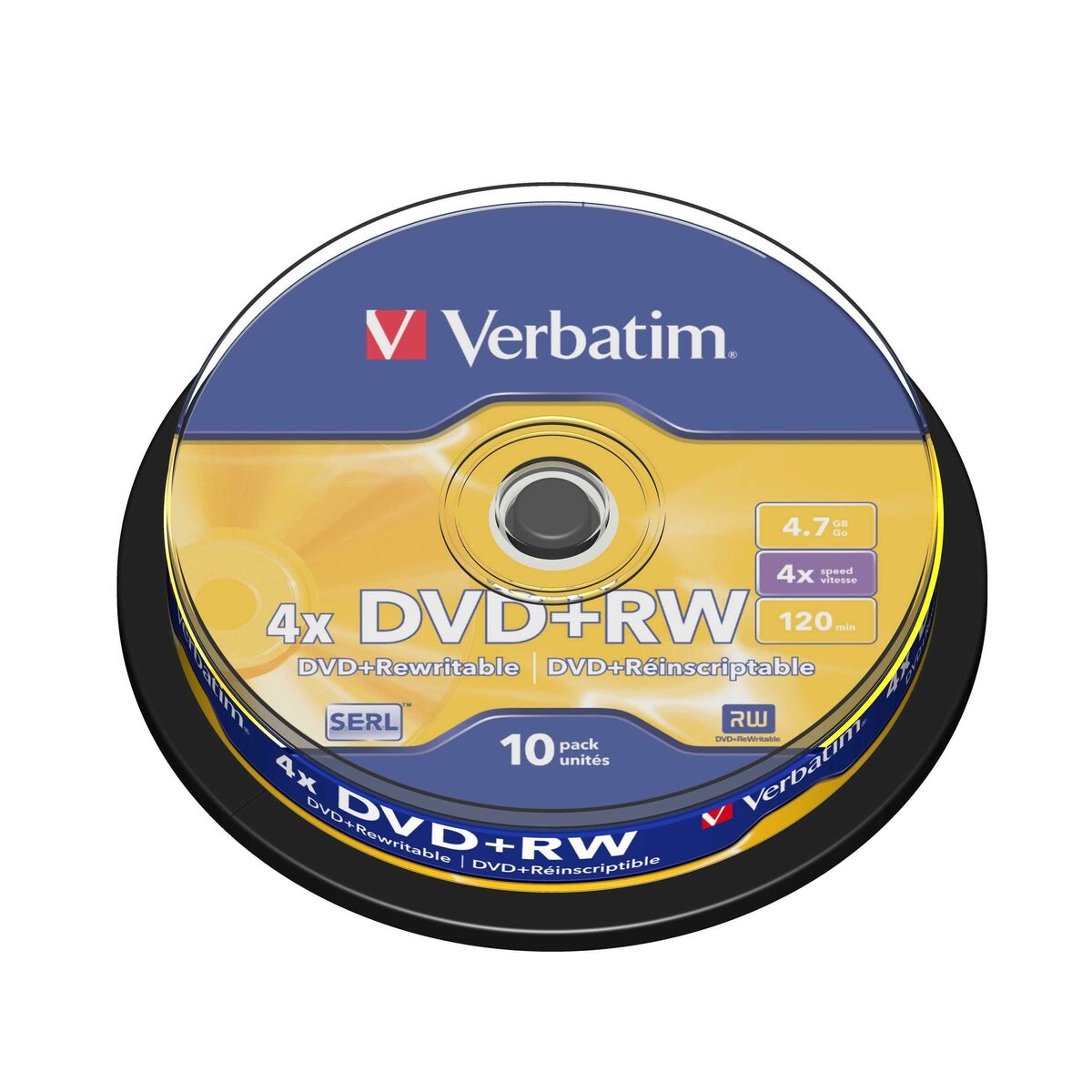 DVD-RW Verbatim    10 Unidades Negro 4,7 GB 4x (10 Unidades) - Effik Store