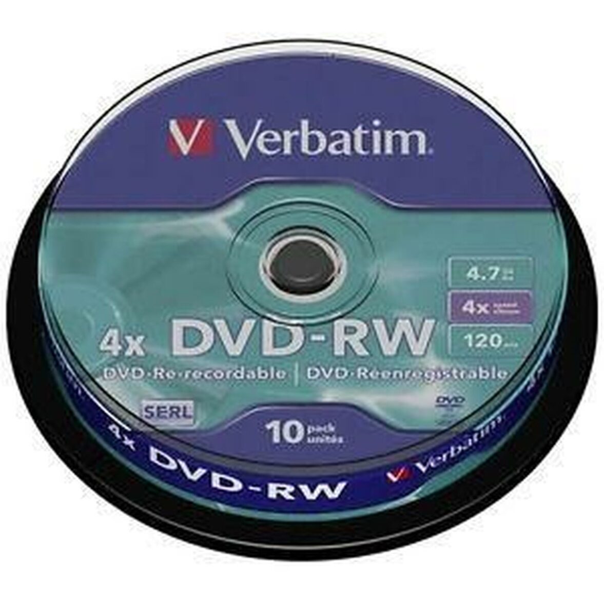 DVD-RW Verbatim    10 Unidades Negro 4,7 GB 4x (10 Unidades) - Effik Store