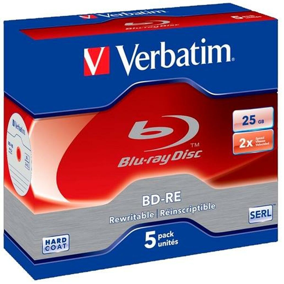 Blu-ray BD-RE Verbatim Datalife 5 Unidades 25 GB 6x - Effik Store