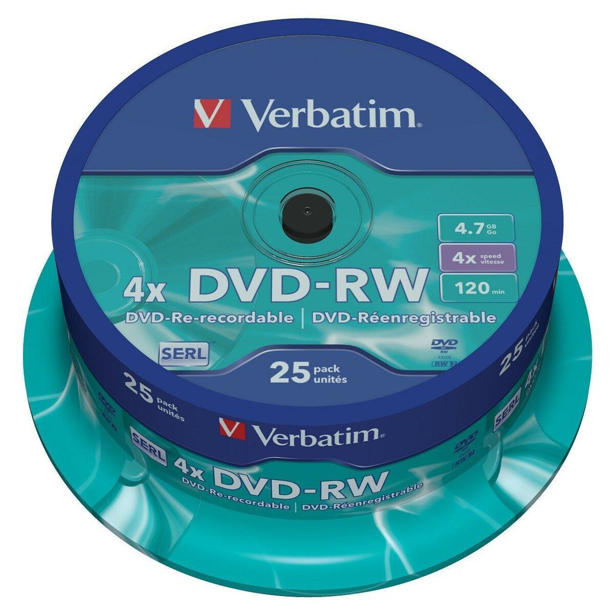 DVD-RW Verbatim    25 Unidades Multicolor 4,7 GB 4x - Effik Store