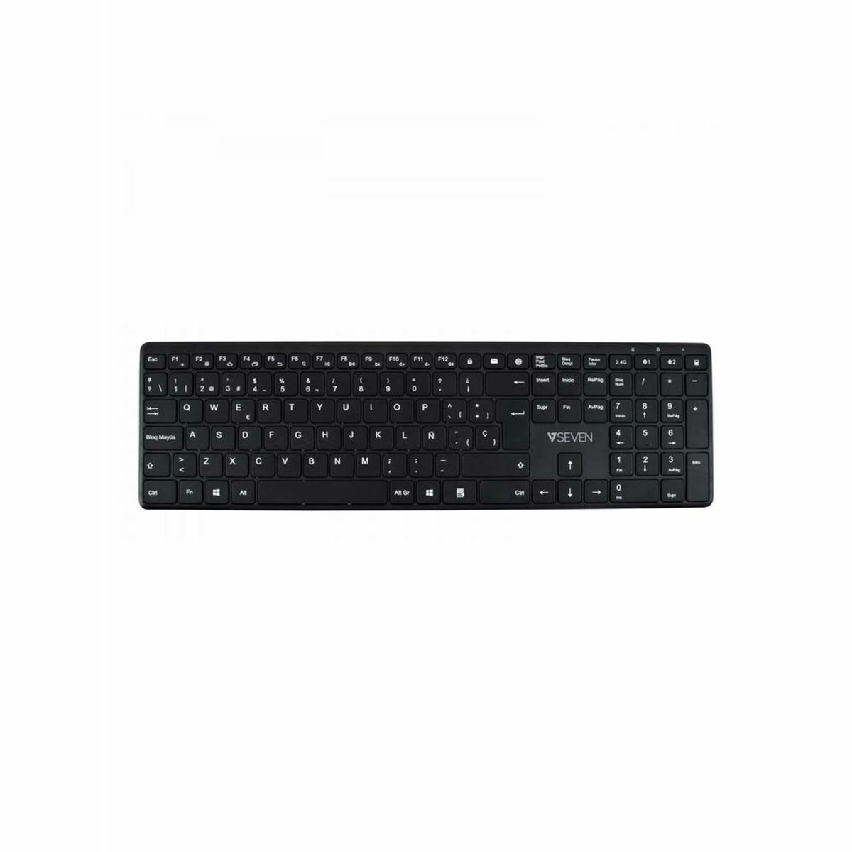 Teclado Bluetooth V7 KW550ESBT Qwerty Español Español Negro - Effik Store