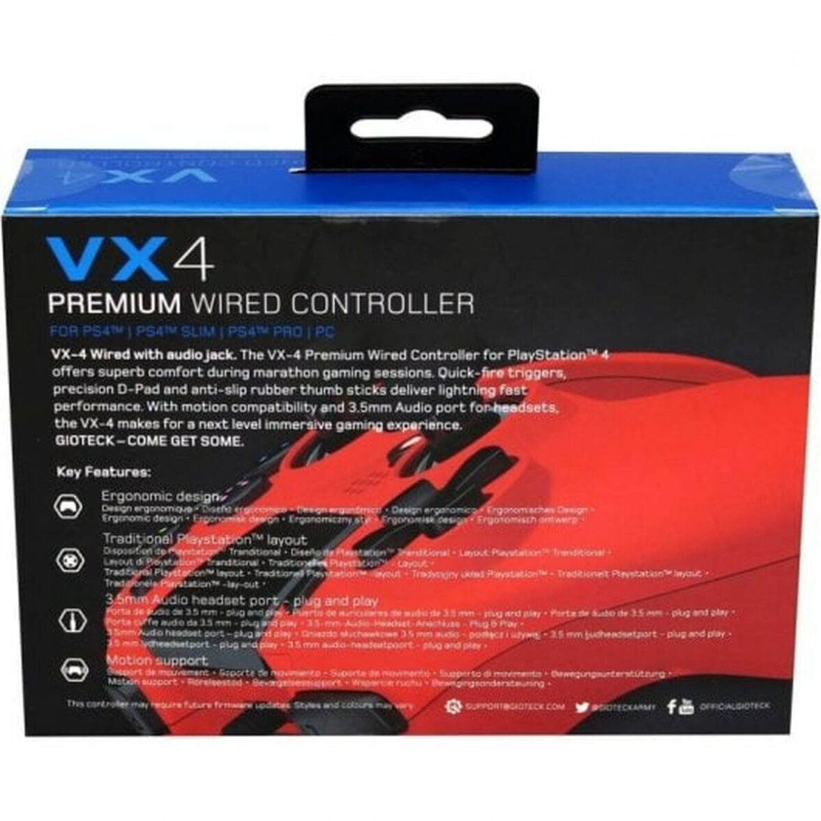 Mando Gaming GIOTECK VX4PS4-43-MU Rojo Bluetooth PC - Effik Store