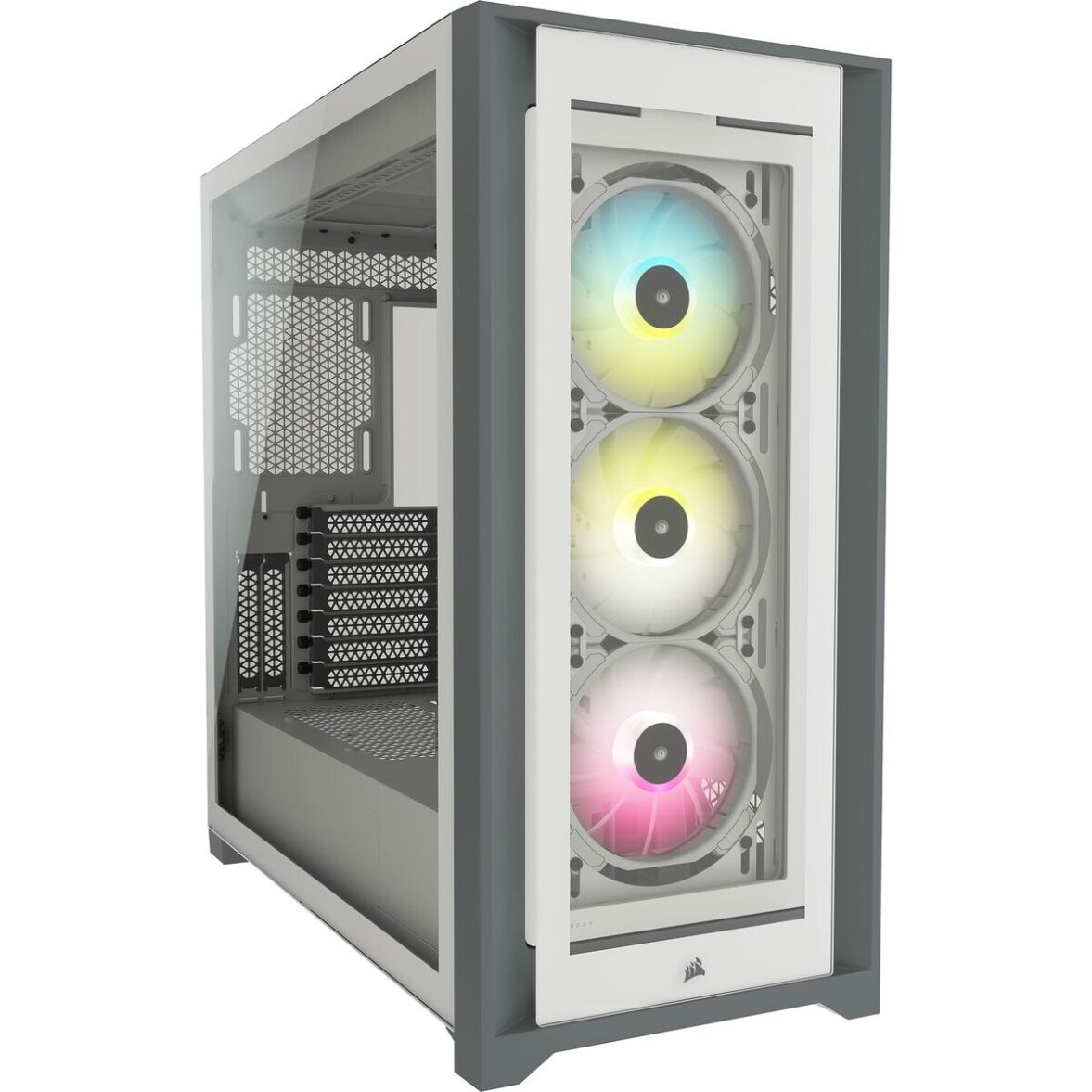 Caja Semitorre ATX Corsair iCUE 5000X RGB Blanco - Effik Store