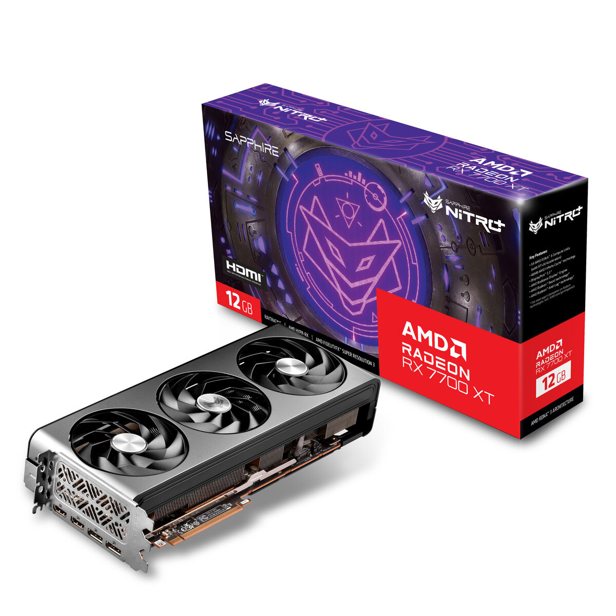 Tarjeta Gráfica Sapphire 11335-02-20G AMD RADEON RX 7700 XT 12 GB GDDR6 - Effik Store