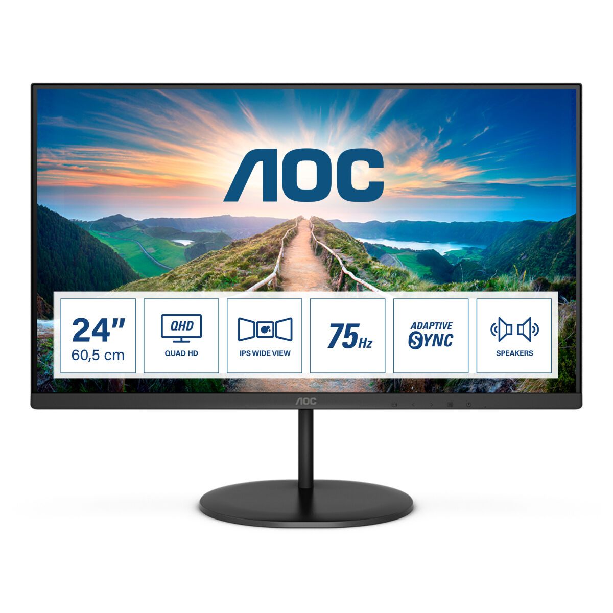 Monitor AOC Q24V4EA IPS LED 23,8" LCD Flicker free - Effik Store