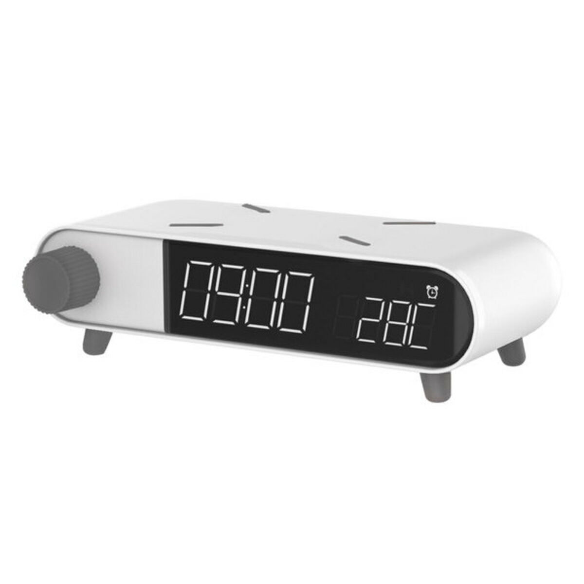 Reloj Despertador con Cargador Inalámbrico KSIX Retro Blanco 10 W - Effik Store