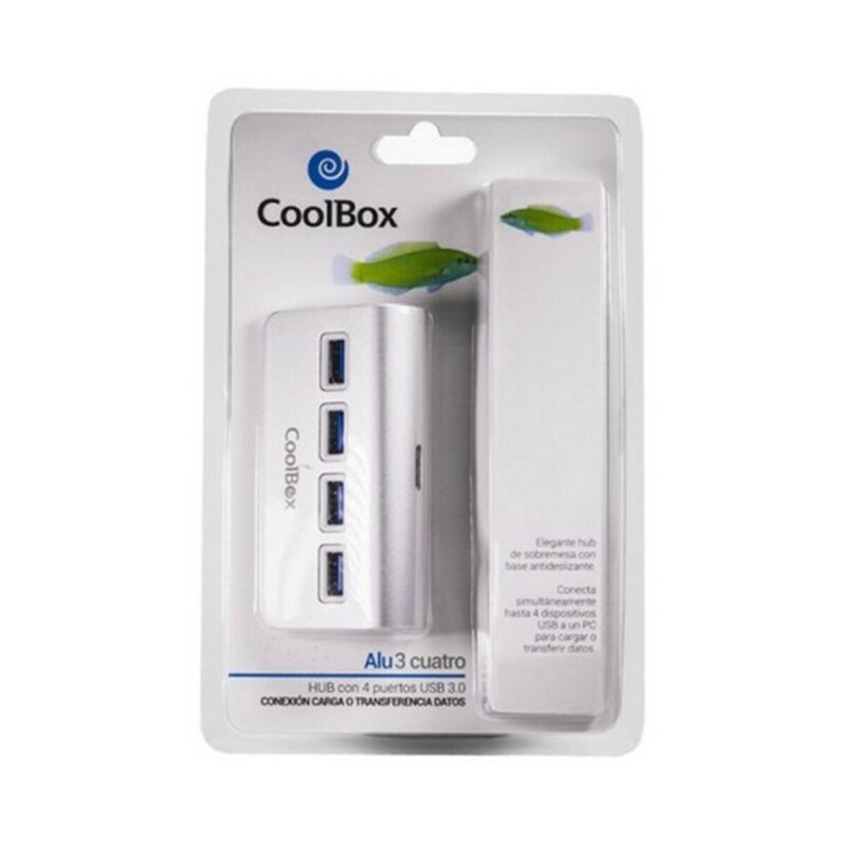 Hub USB CoolBox COO-HU4ALU3 Aluminio (4 Puertos) - Effik Store