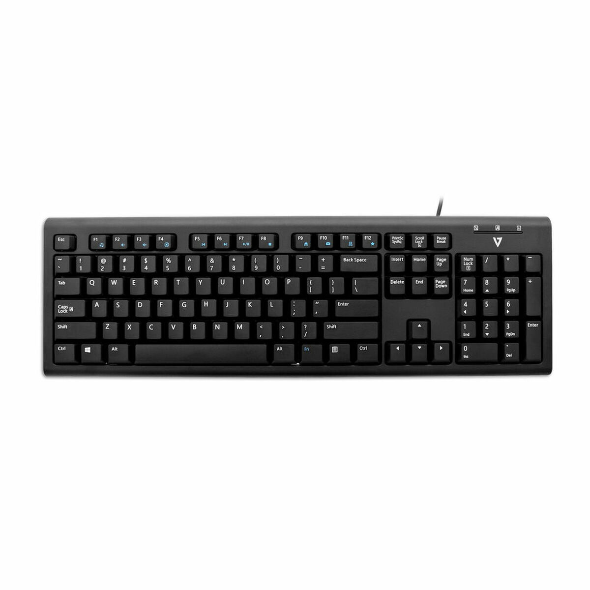 Teclado V7 KU200US Negro Multicolor QWERTY Qwerty US - Effik Store