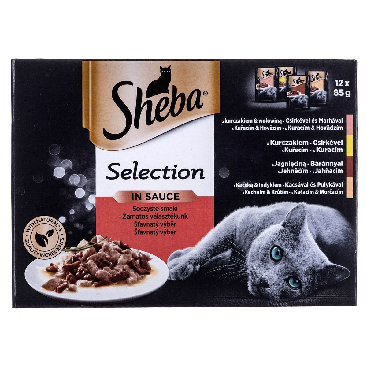 Comida para gato Sheba Selection in Sauce Pollo Pavo Ternera Cordero 85 g - Effik Store