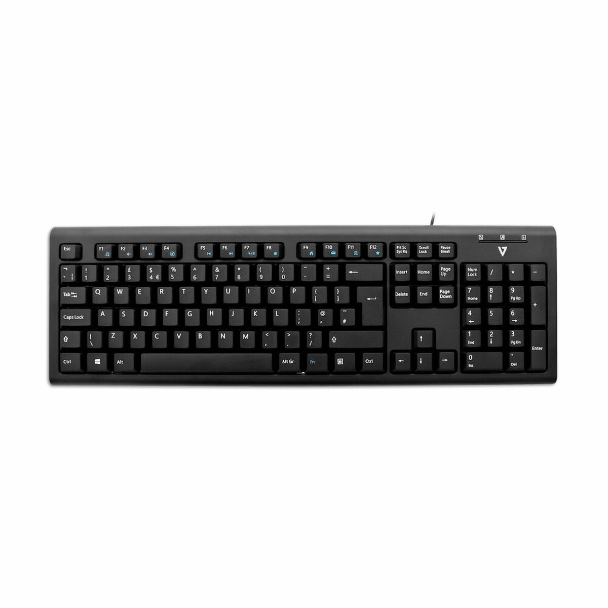 Teclado V7 KU200UK QWERTY Inglés Negro - Effik Store