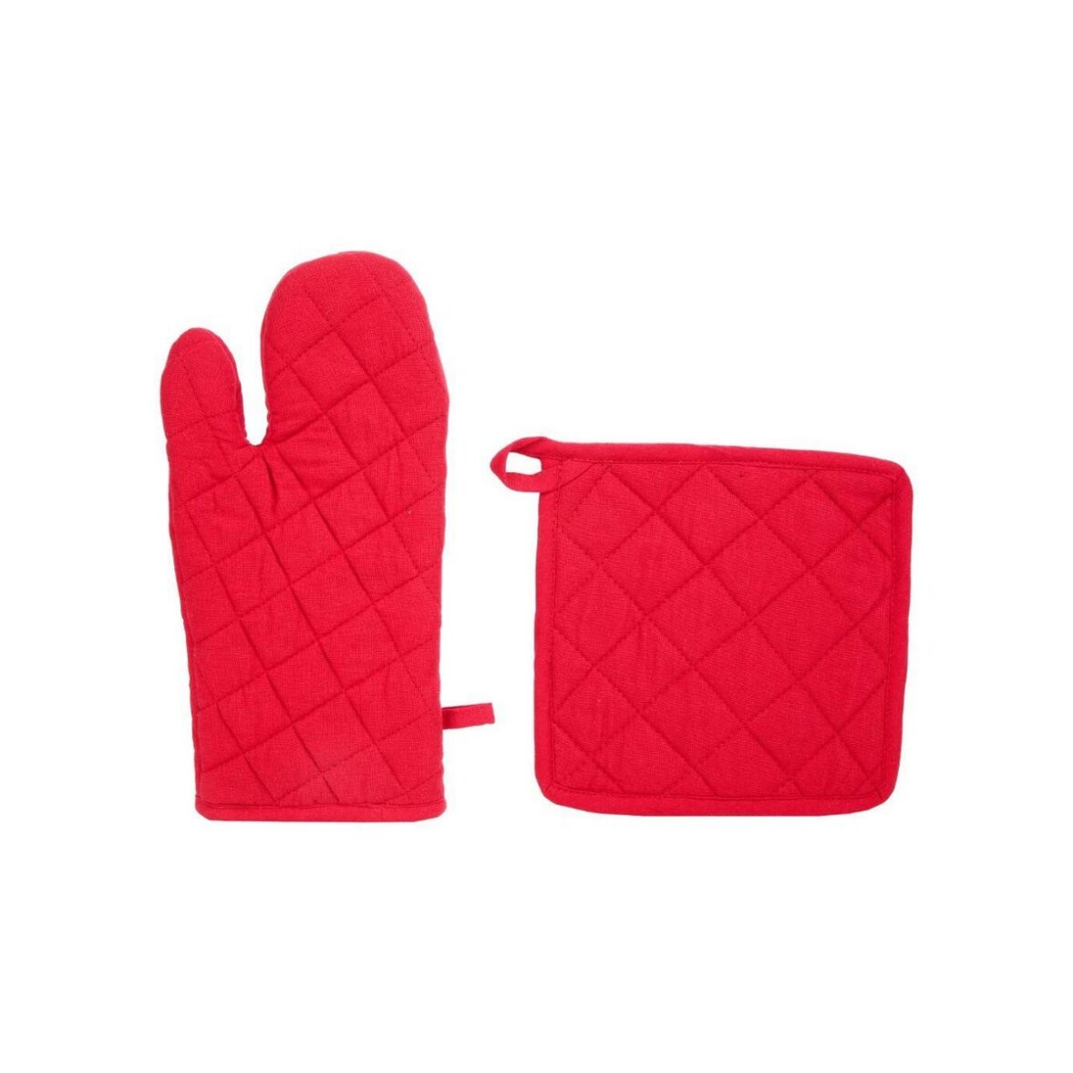 Set de Manopla y Agarrador de Cocina Atmosphera Rojo Algodón - Effik Store