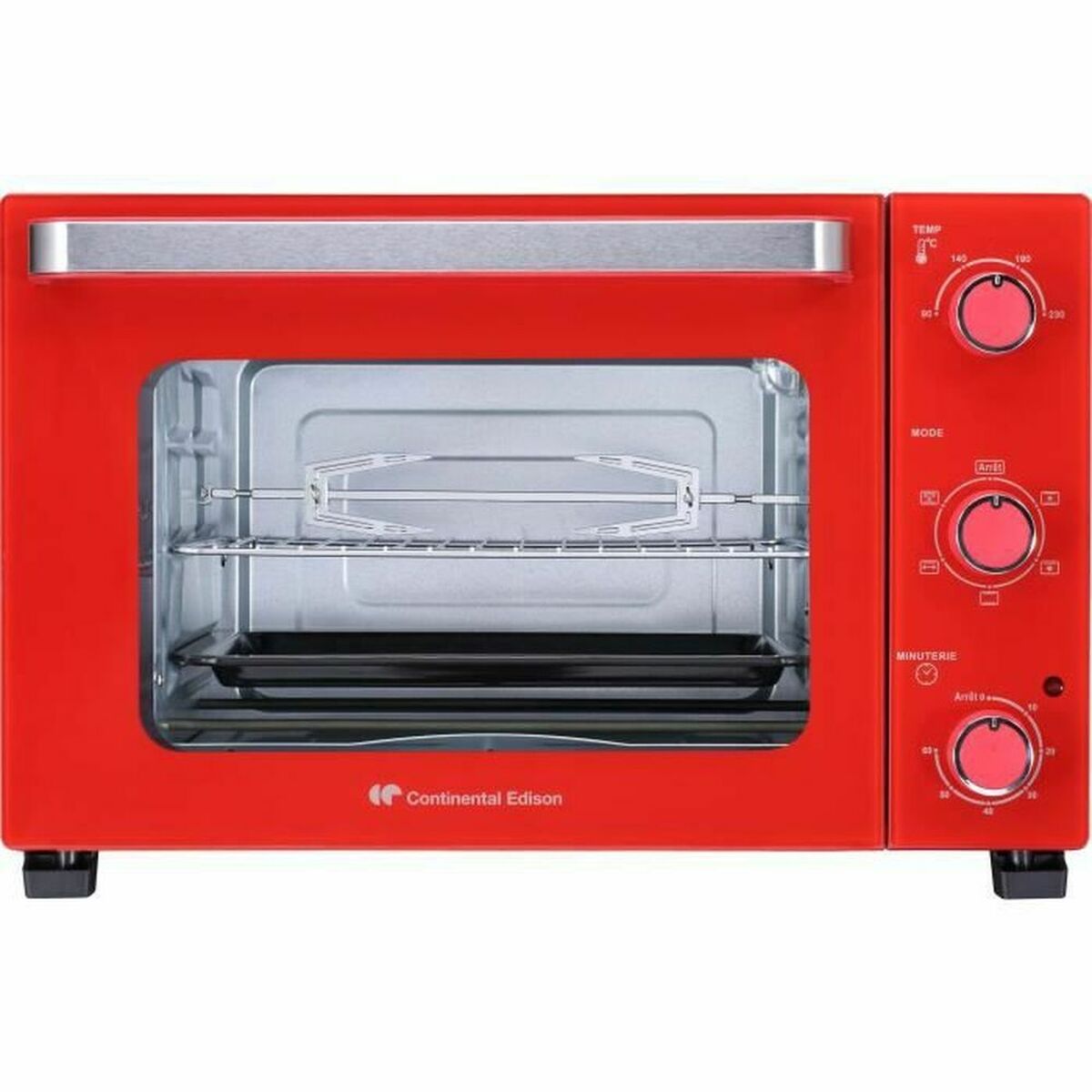 Mini Horno Eléctrico Continental Edison CEMF35R Rojo 35 L - Effik Store