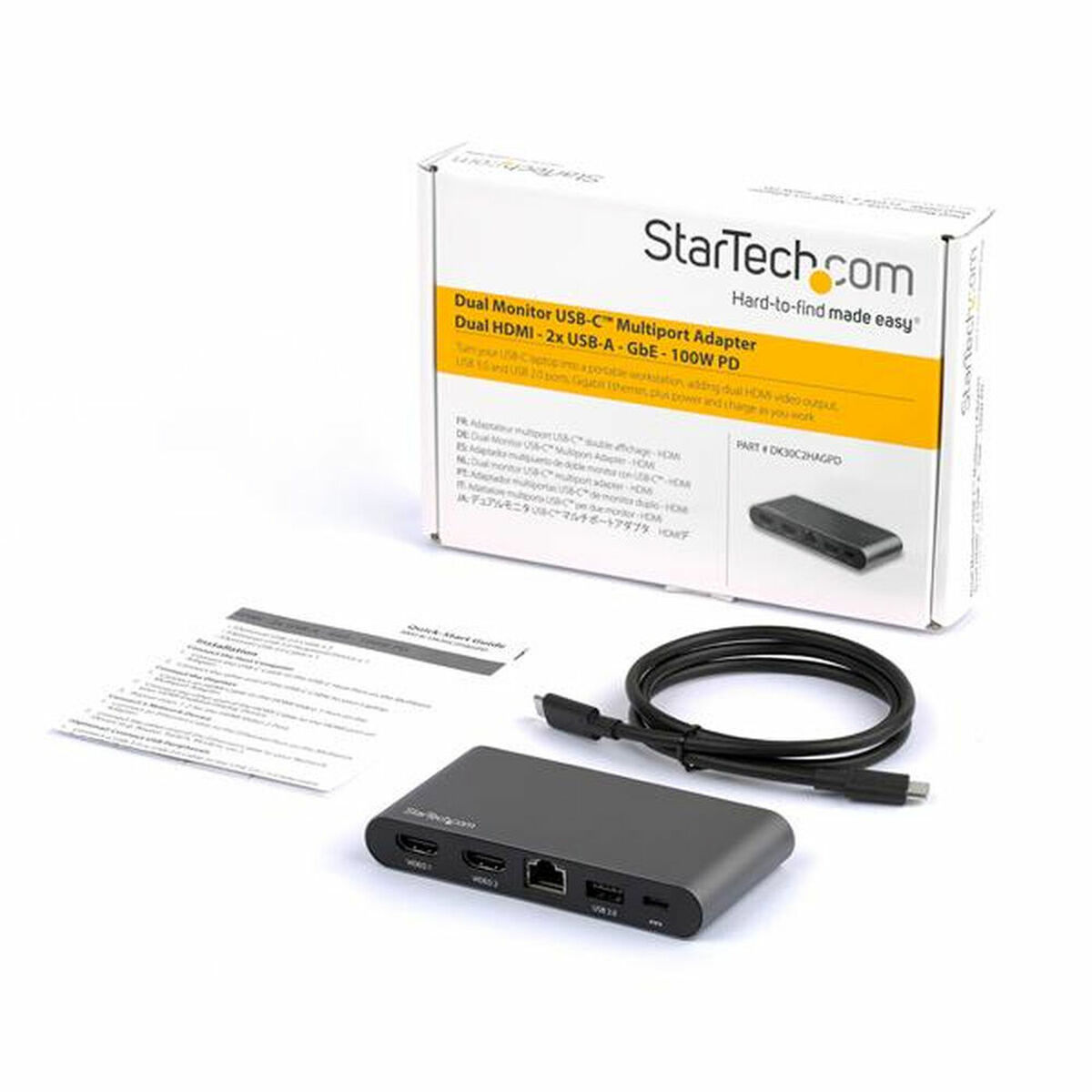 Hub USB Startech DK30C2HAGPD Negro Gris USB-C - Effik Store