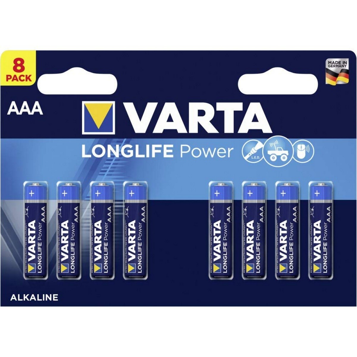 Pilas Varta Long Life Power AAA LR3 (8 Piezas) - Effik Store