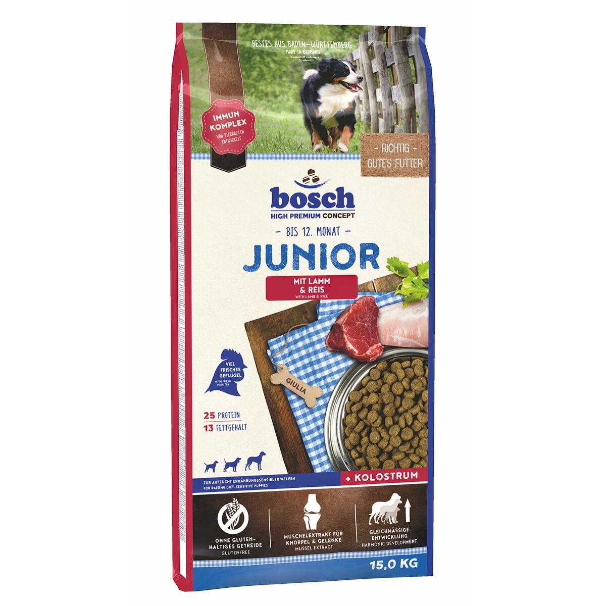 Pienso BOSCH   Cachorro/Junior Cordero Arroz 15 kg - Effik Store