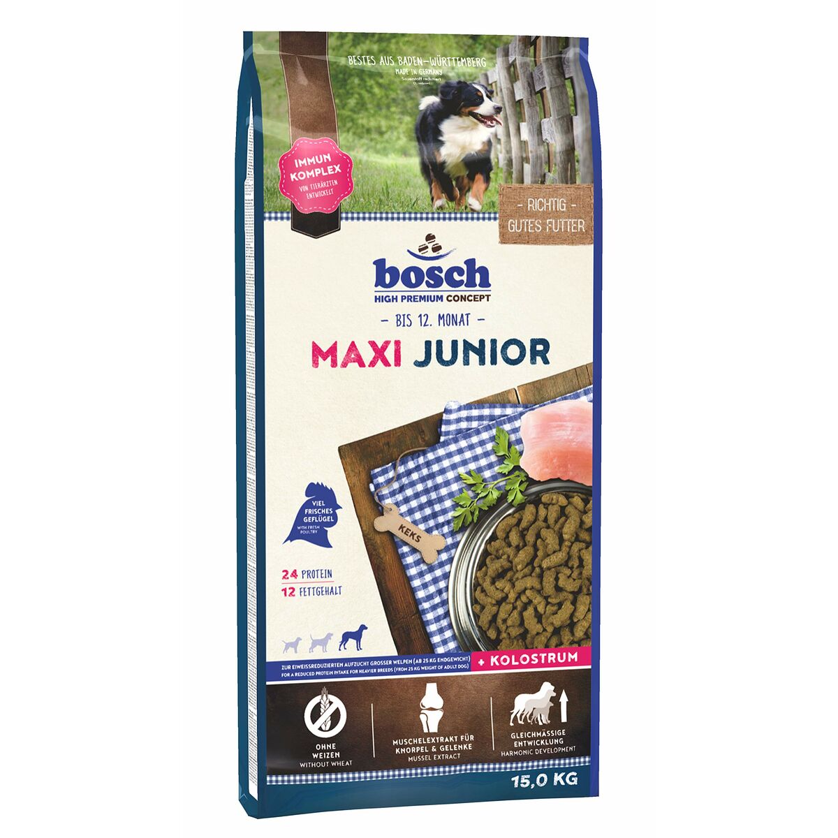 Pienso BOSCH MAXI JUNIOR Cachorro/Junior Aves 15 kg - Effik Store