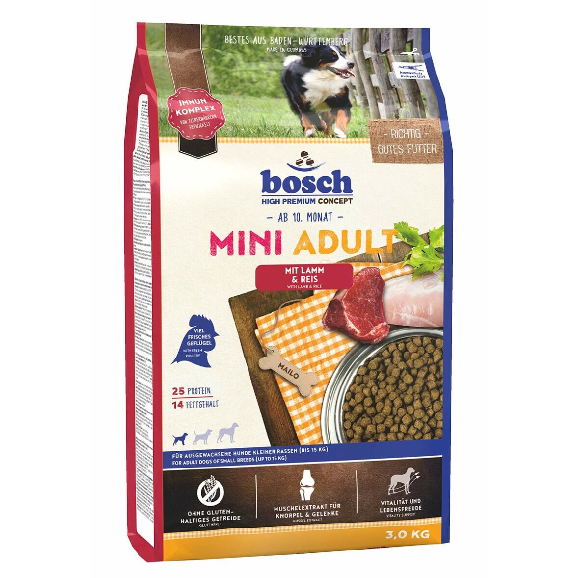 Pienso BOSCH   Adulto Cordero Arroz 3 Kg - Effik Store