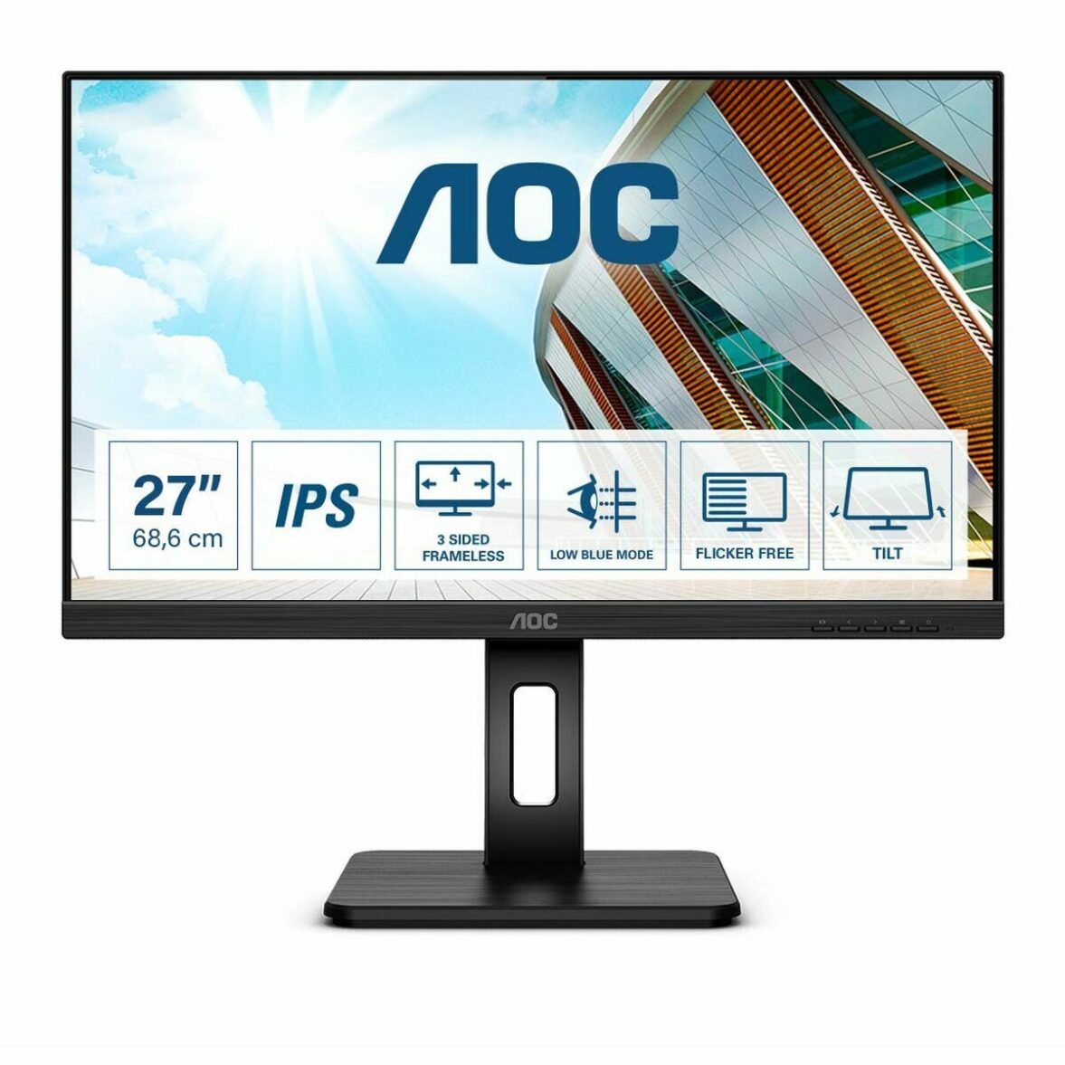 Monitor AOC Q27P2Q 27" LED IPS Flicker free 75 Hz 50-60 Hz - Effik Store