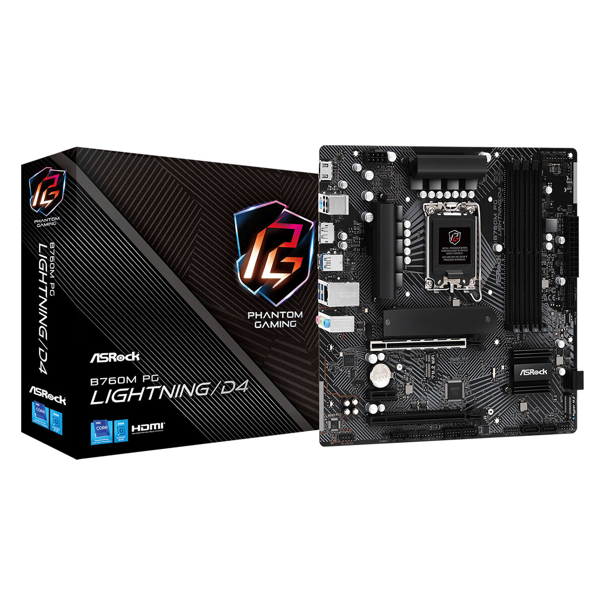 Placa Base ASRock B760M PG Lightning/D4 Intel B760 LGA 1700 - Effik Store