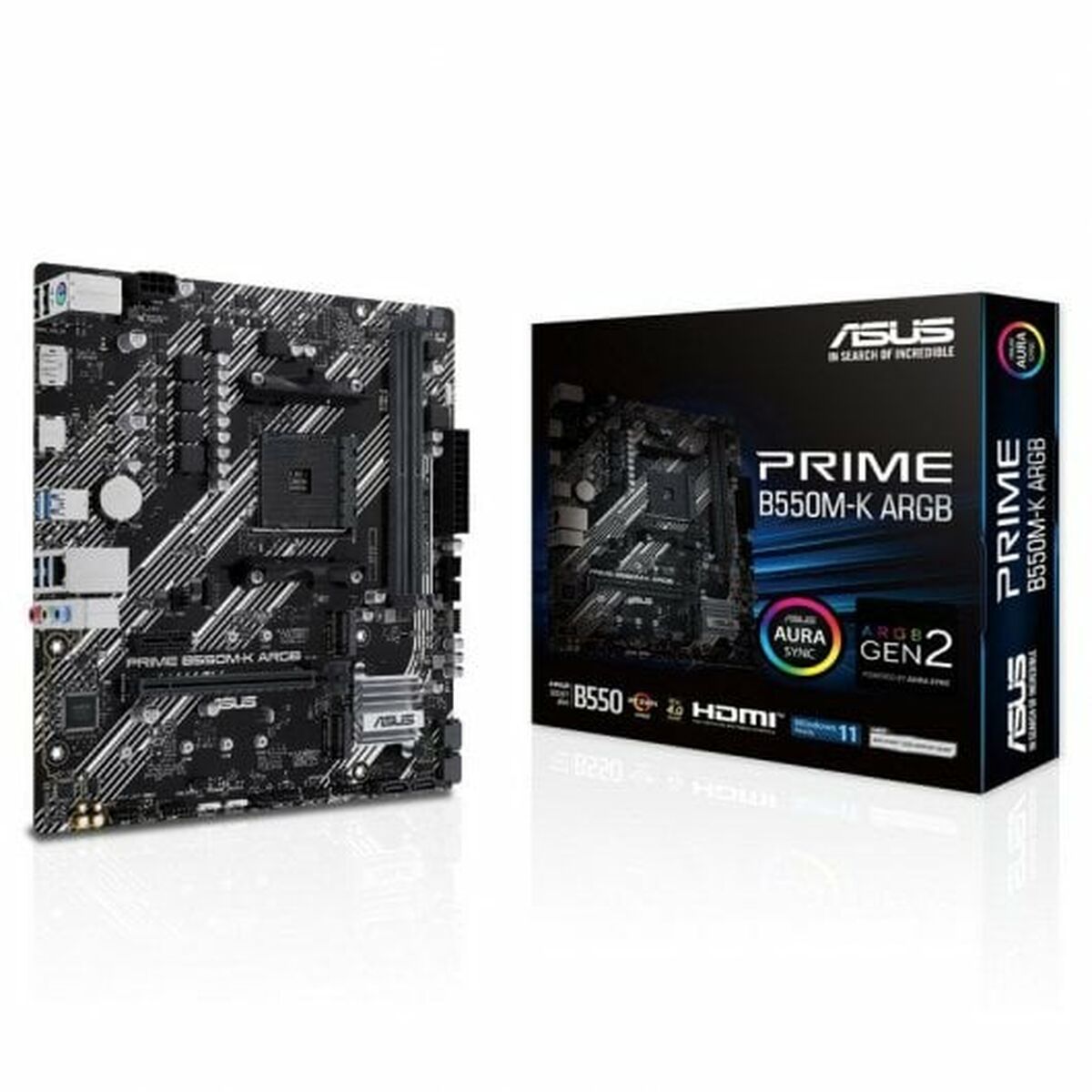 Placa Base Asus PRIME B550M-K ARGB AM4 MATX AMD AM4 AMD B550 AMD - Effik Store