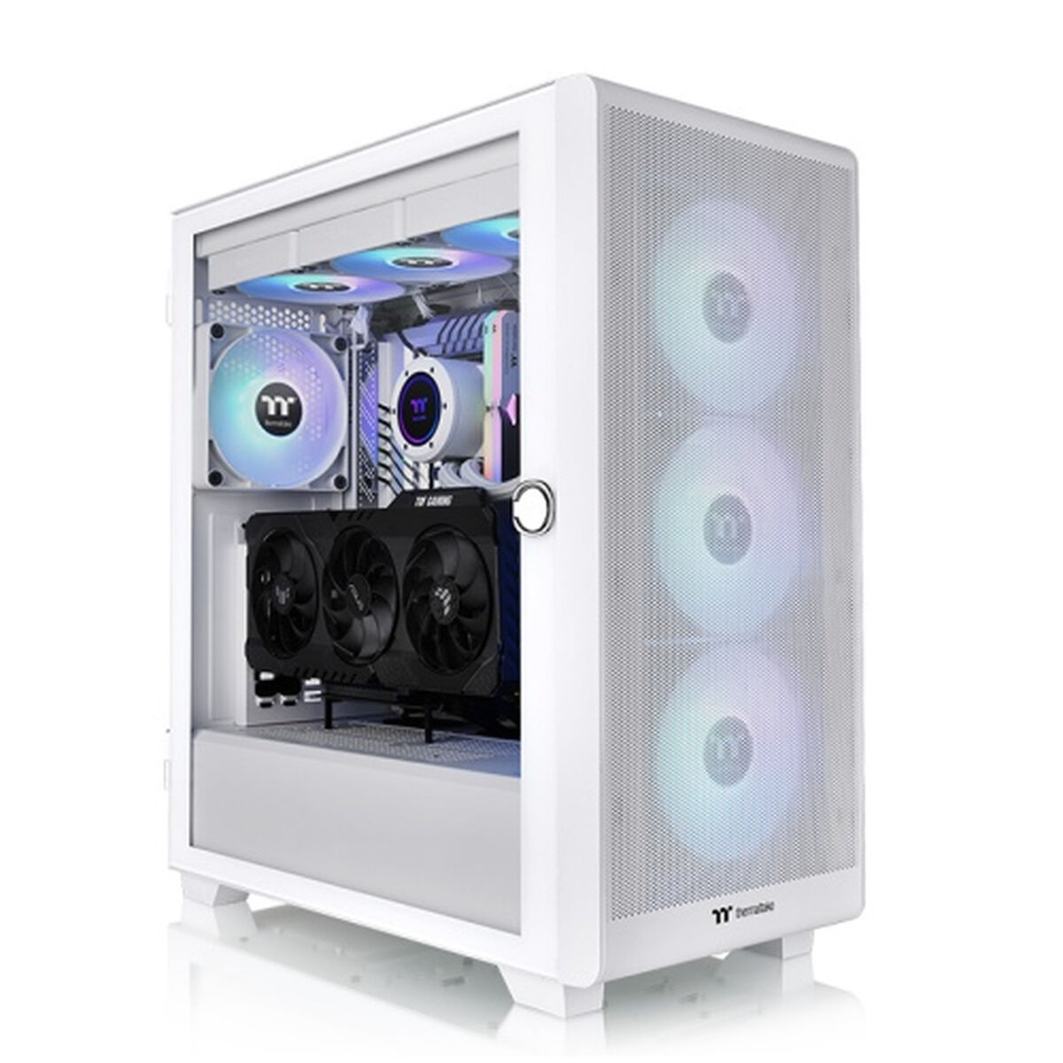 Caja Semitorre ATX THERMALTAKE S250 TG ATX Blanco Negro - Effik Store