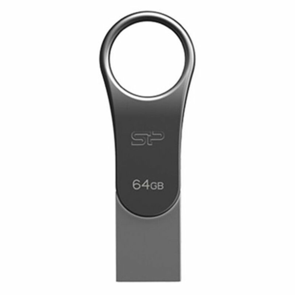 Memoria USB Silicon Power SP064GBUC3C80V1S 64 GB Negro titanio Plata 64 GB - Effik Store