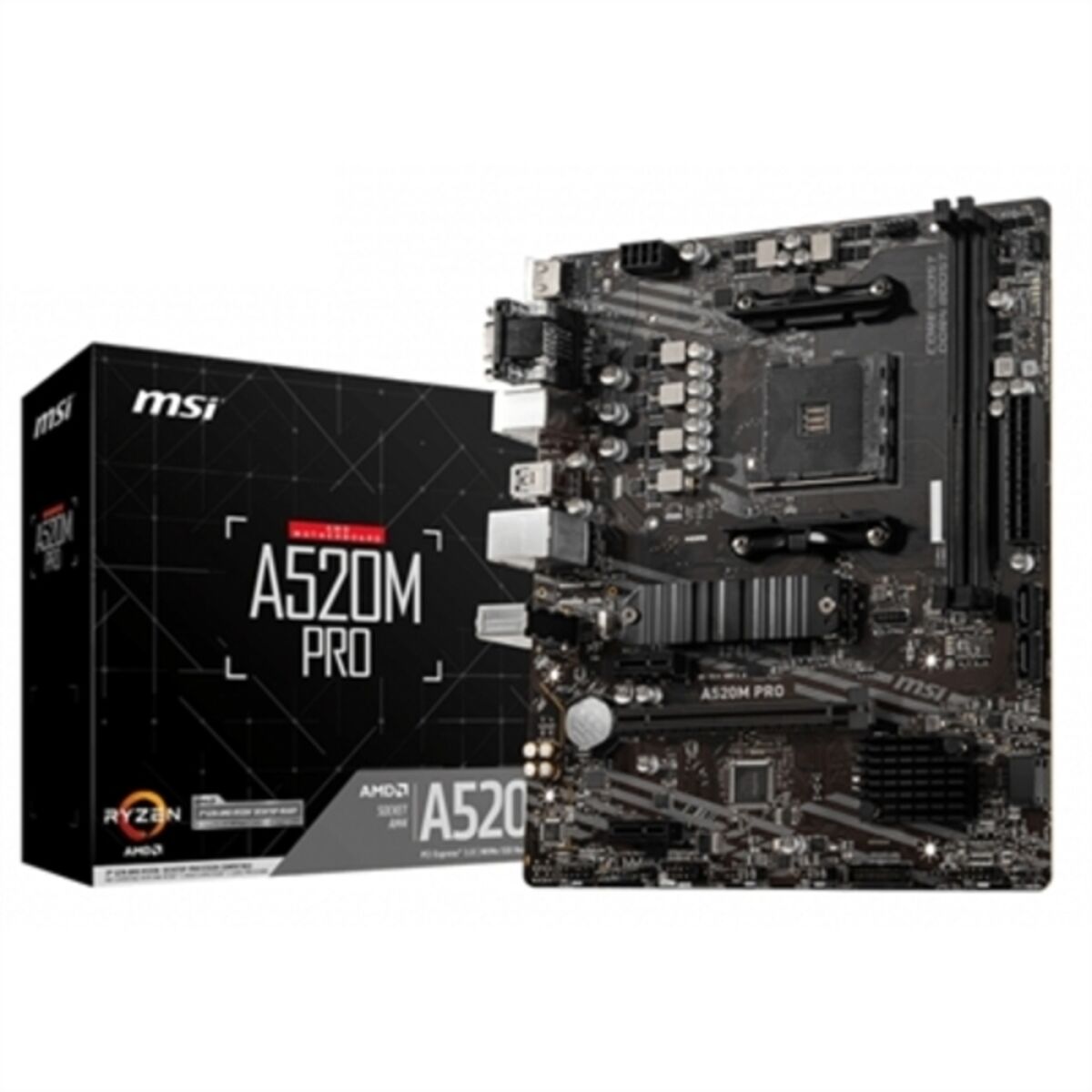 Placa Base MSI A520M PRO mATX AM4 AMD AM4 - Effik Store