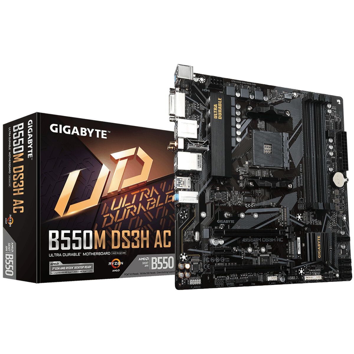 Placa Base Gigabyte B550M DS3H AC AMD B550 AMD AMD AM4 - Effik Store