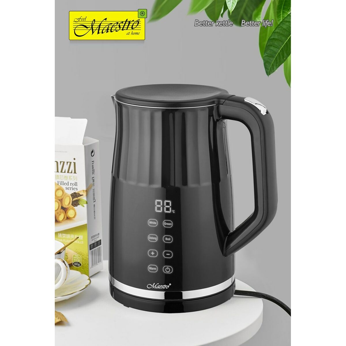 Hervidor Feel Maestro MR-049 Negro Transparente 2200 W 1,7 L - Effik Store