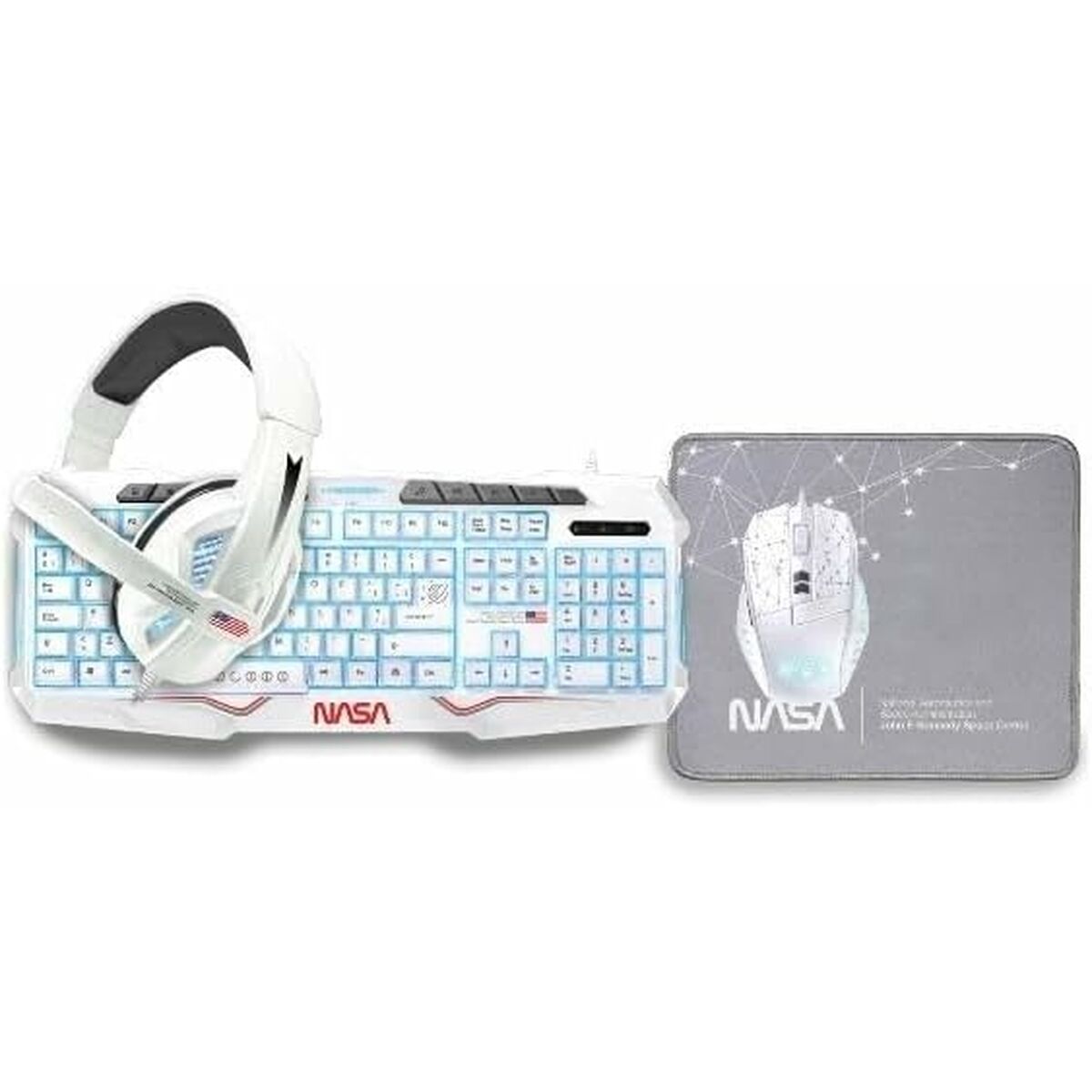 Pack Gaming NASA Andromeda Blanco Gris - Effik Store