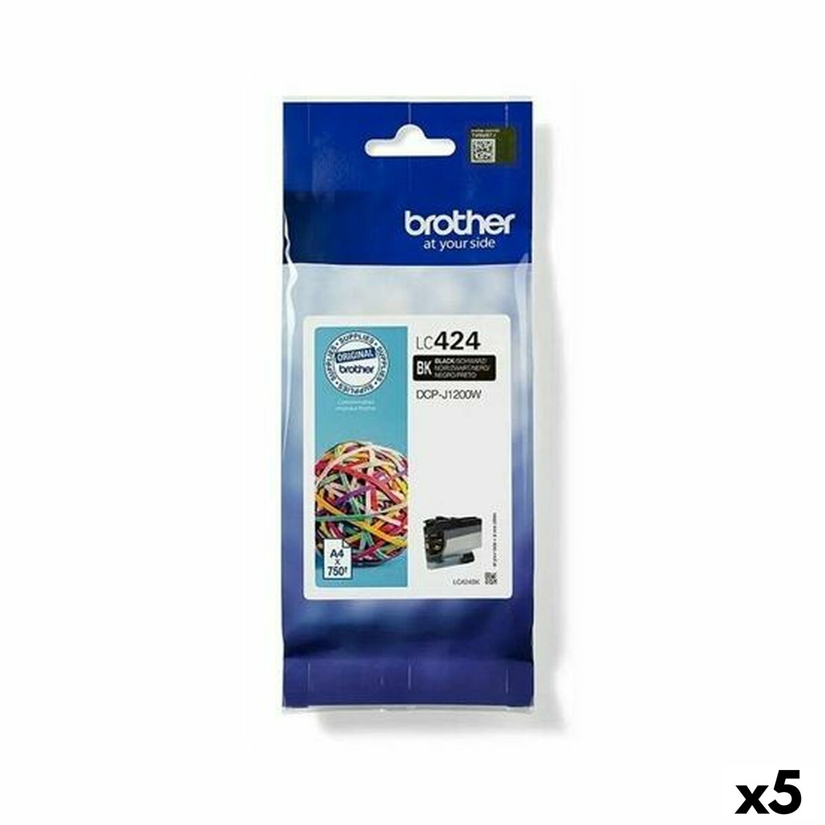 Cartucho de Tinta Original Brother LC424 Negro (5 Unidades) - Effik Store