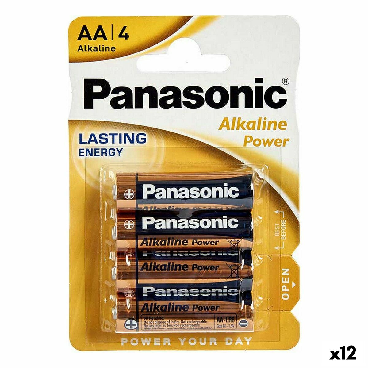 Pilas Alcalinas Panasonic 1x4 LR6APB LR6 AA (12 Unidades) - Effik Store