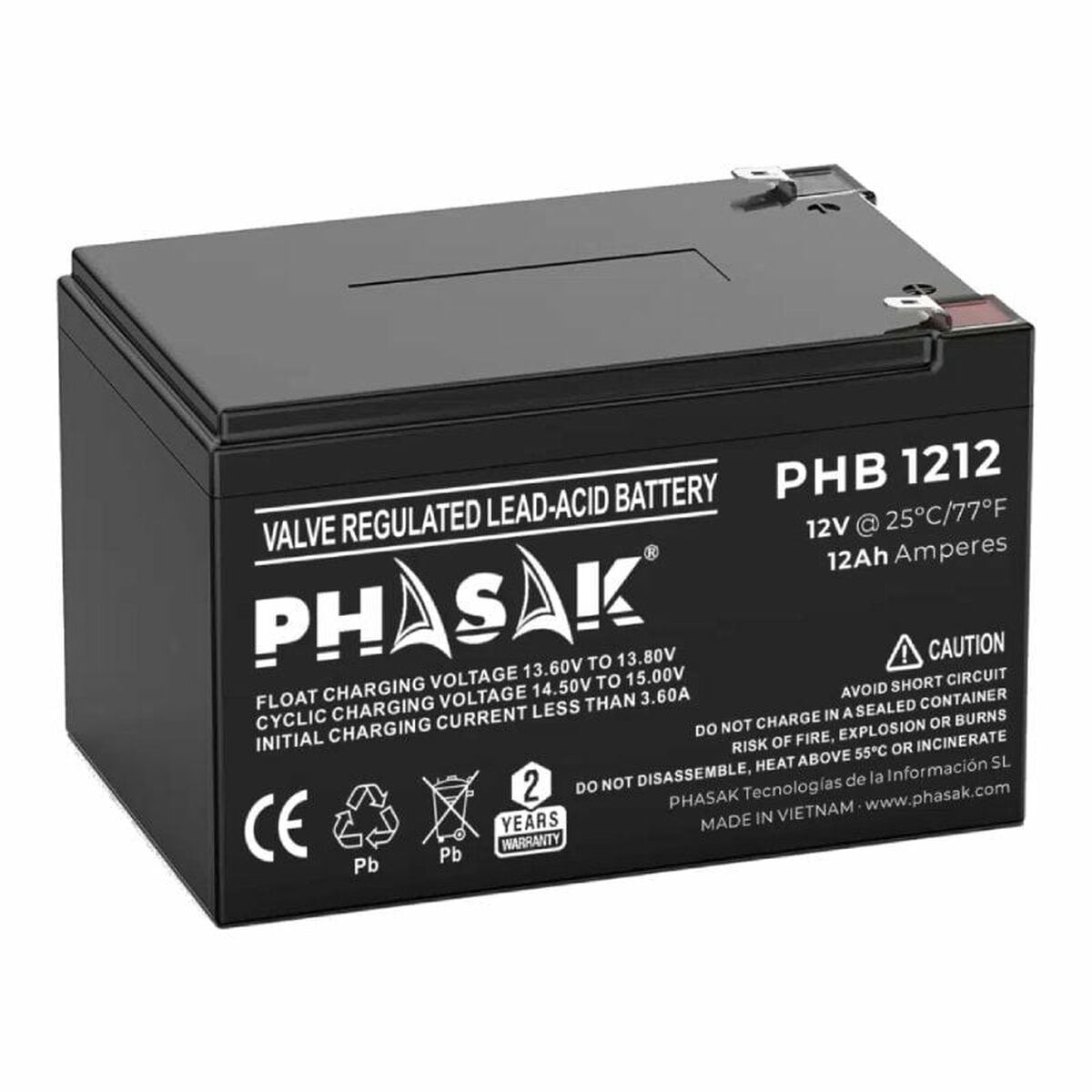 Batería para SAI Phasak PHB 1212 12 Ah 12 V - Effik Store