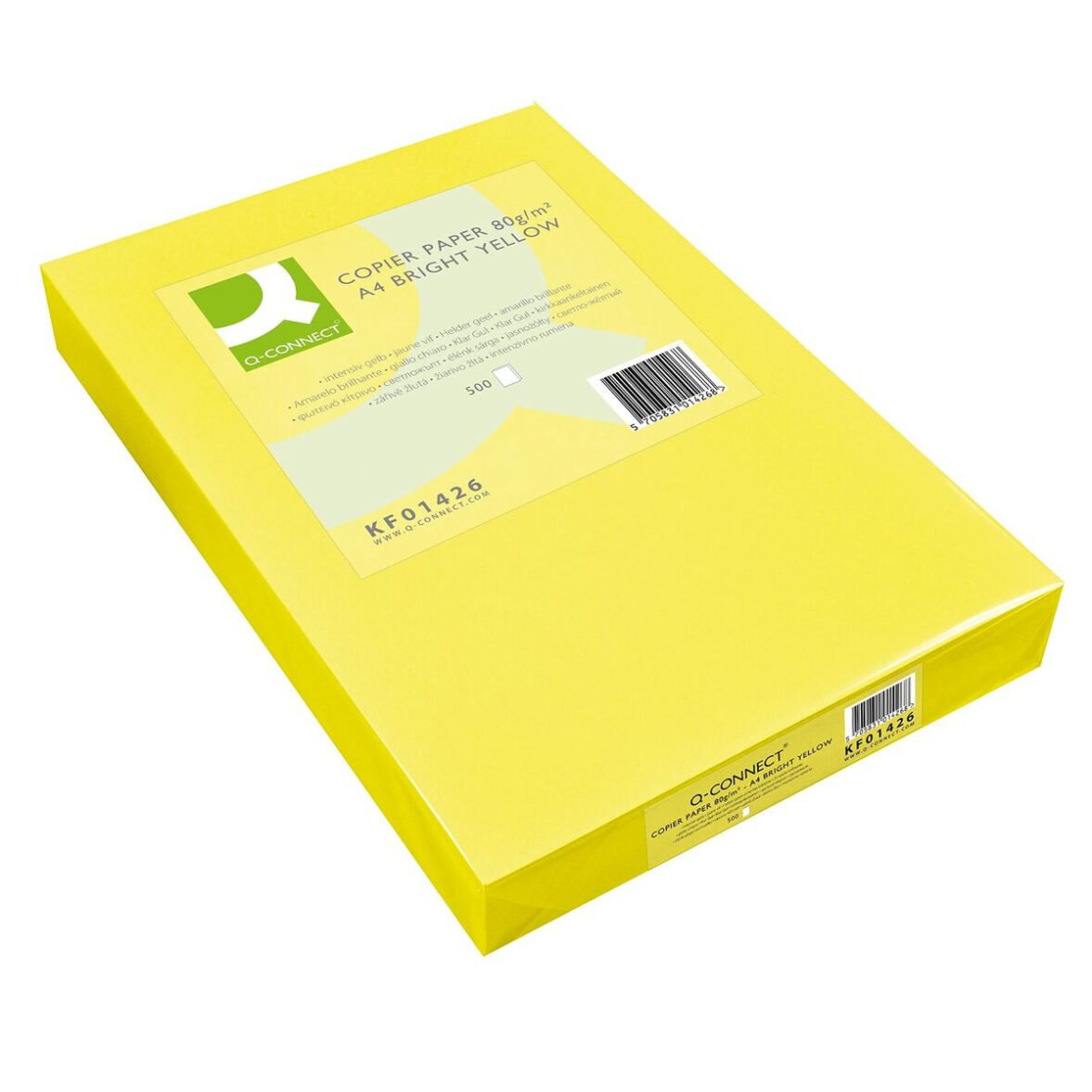 Papel para Imprimir Q-Connect KF01426 Amarillo A4 500 Hojas - Effik Store