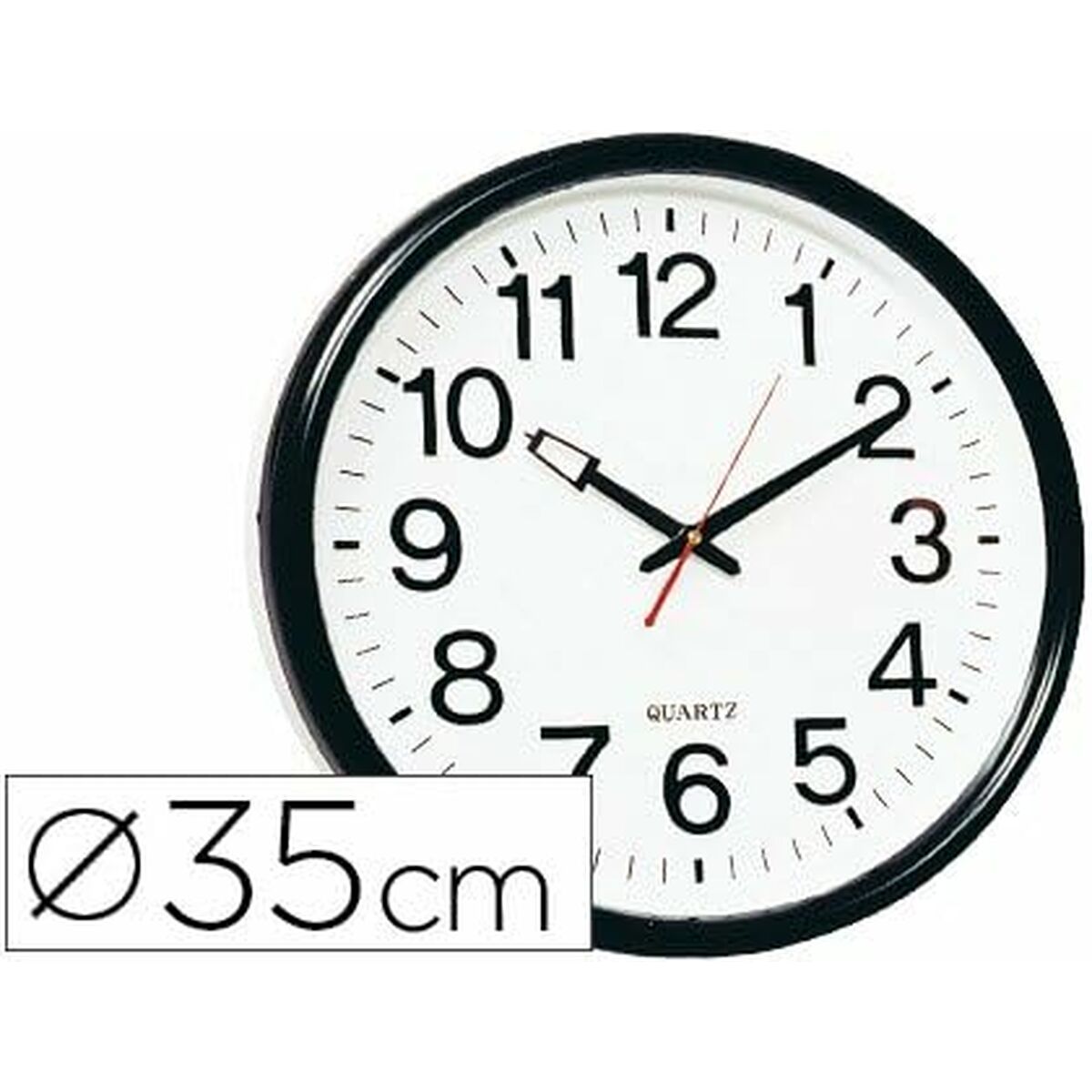 Reloj de Pared Q-Connect KF15592 Negro Ø 34 cm Plástico Moderno - Effik Store