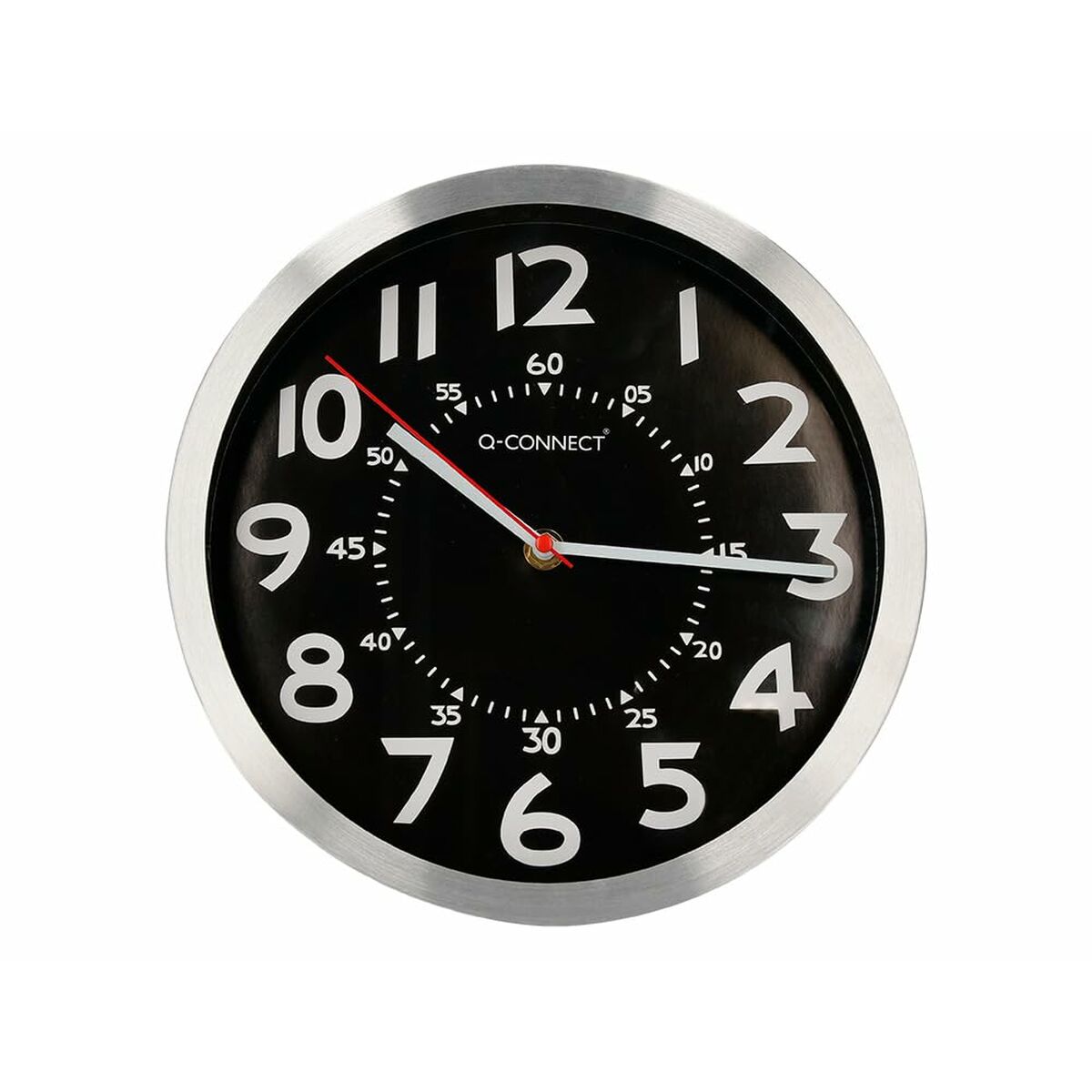 Reloj de Pared Q-Connect KF16948 Negro Ø 25 cm Metal - Effik Store