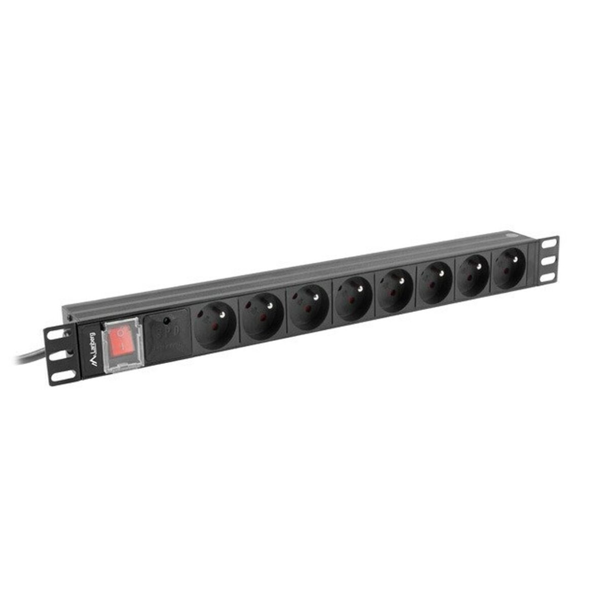 Regleta 19" 8 Tomas Schuko con On/Off Switch Lanberg PDU-08E-0200-BK (2 m) - Effik Store