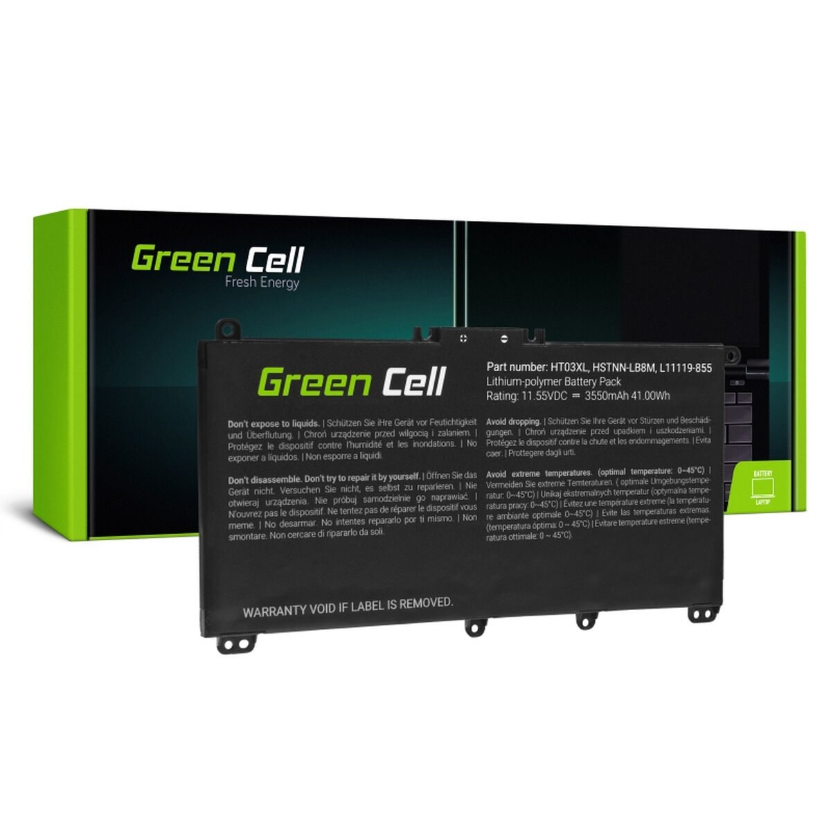 Batería para Portátil Green Cell HP163 Negro 3400 mAh - Effik Store