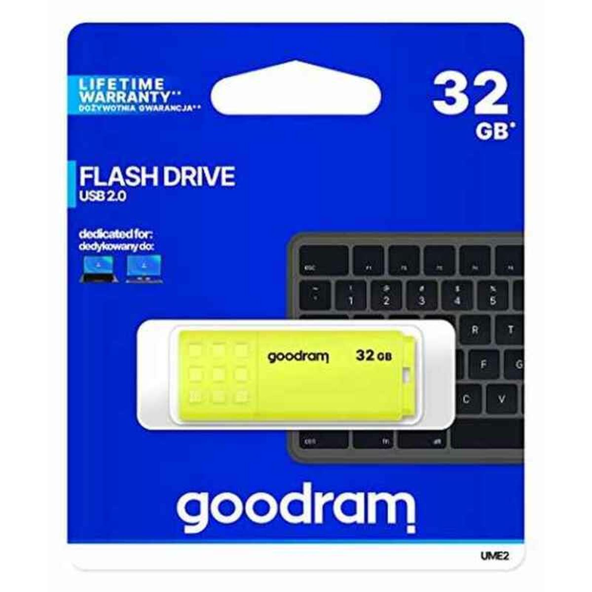 Memoria USB GoodRam UME2 Amarillo 32 GB - Effik Store