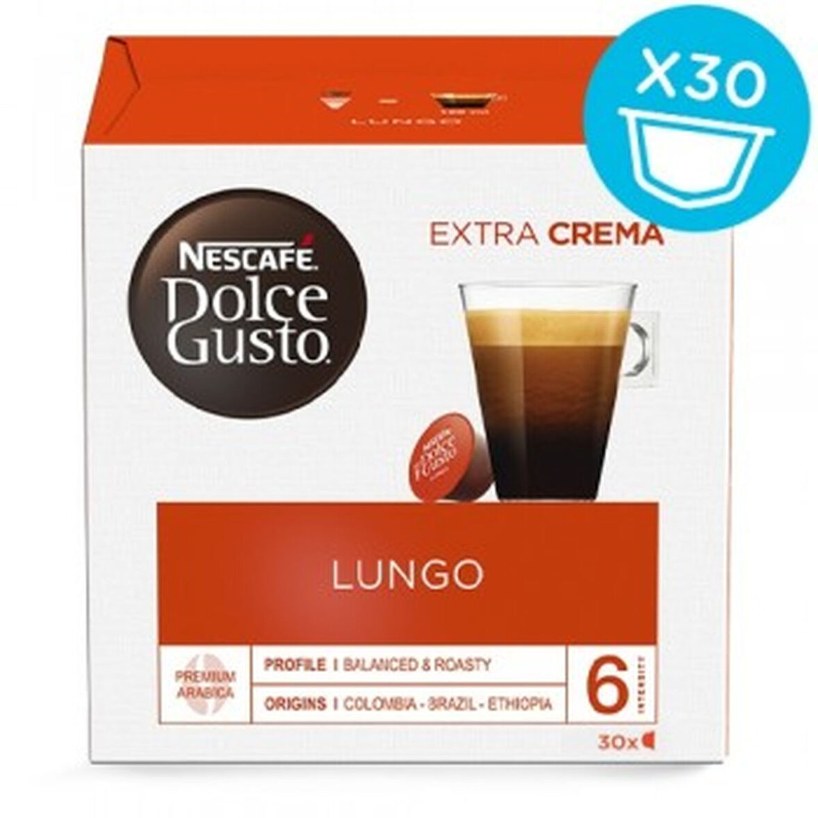 Cápsulas de Café Nestle LUNGO 30 piezas (1 unidad) (30 unidades) - Effik Store