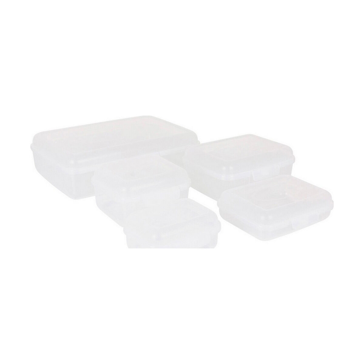 Set de 5 Fiambreras Tontarelli Fill box Rectangular Blanco 5 Piezas (29,5 x 20,2 x 8,6 cm) - Effik Store