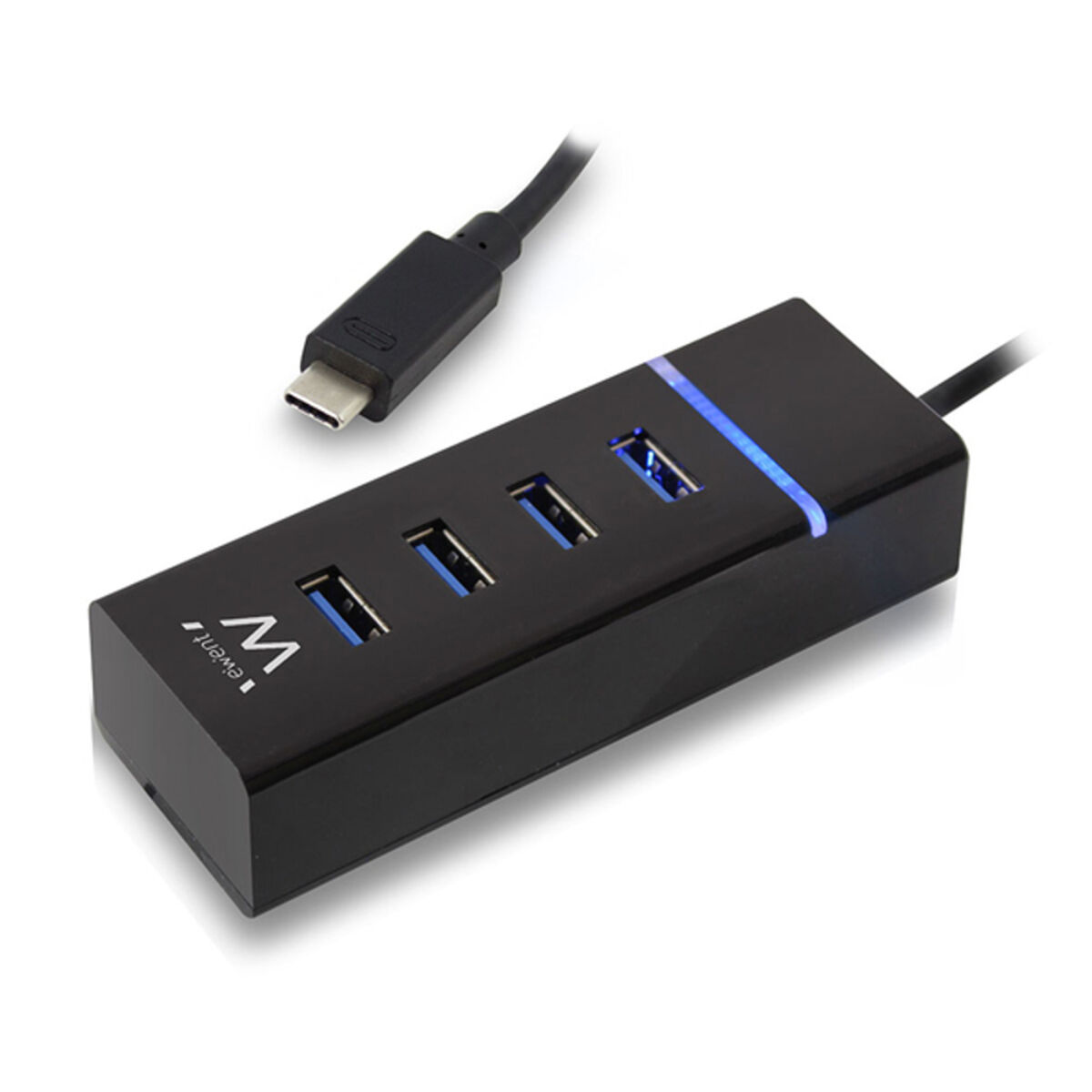 Hub USB 4 Puertos Ewent EW1137 USB 3.1 Negro - Effik Store