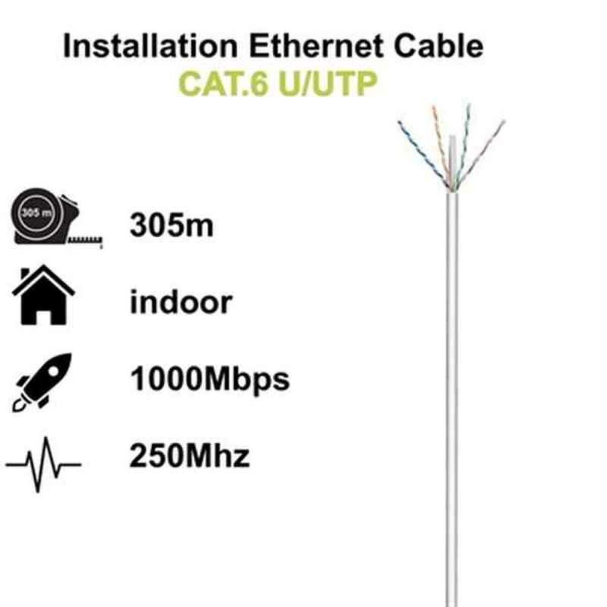 Cable de Red Rígido UTP Categoría 6 Ewent (305 m) - Effik Store