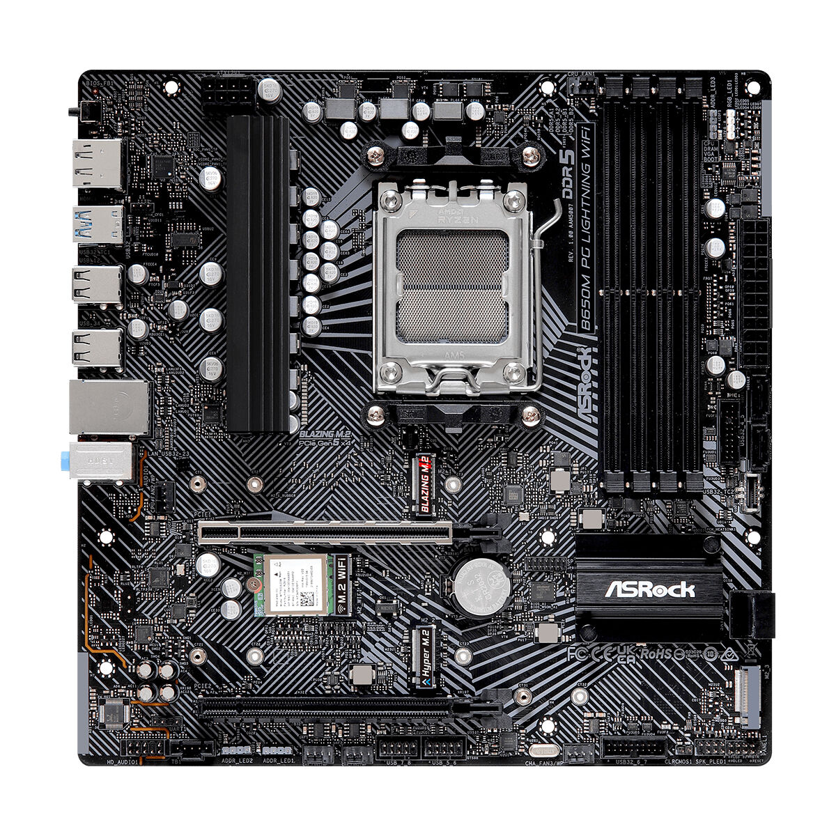 Placa Base ASRock B650M PG LIGHTNING WIFI AMD AM5 AMD AMD B650 - Effik Store