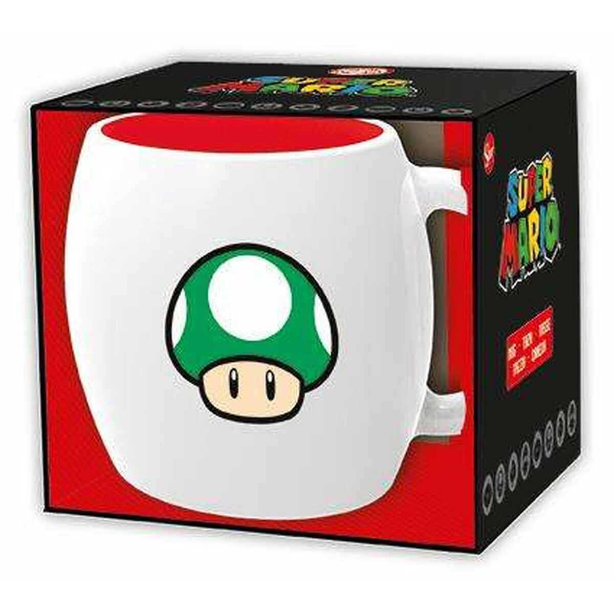 Taza con Caja Super Mario 1-UP Cerámica 360 ml - Effik Store