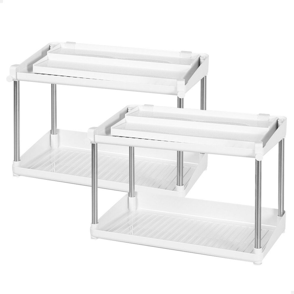 Organizador para Armario de Cocina Max Home Blanco 2 Estantes 2 Unidades 37,5 x 25,5 x 19 cm - Effik Store