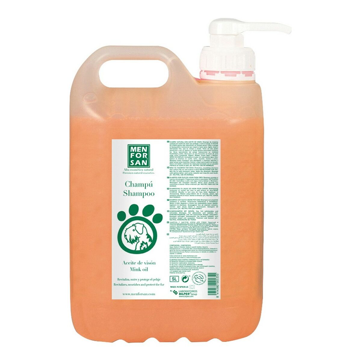 Champú para mascotas Menforsan 5 L Aceite de visón - Effik Store